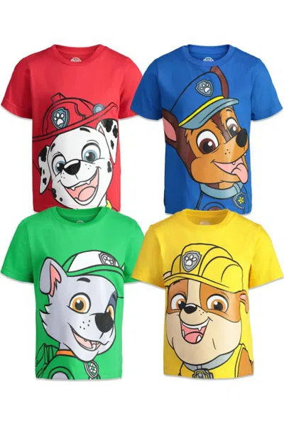 Nickelodeon Kids'  Paw Patrol 4-pack Short Sleeve T-shirts In Multi