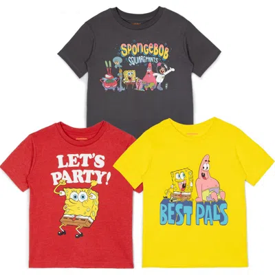 Nickelodeon Kids'  Spongebob Squarepants 3-pack Short Sleeve T-shirts In Multi