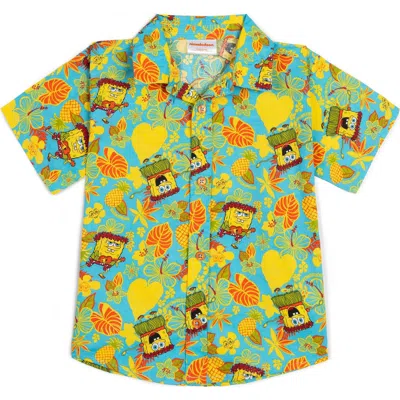 Nickelodeon Spongebob Squarepants Hawaiian Button-down Shirt (toddler, Little Kid & Big Kid) In Green