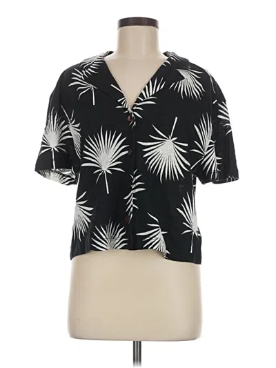 Pre-owned Nicole Miller Short Sleeve Blouse In Black