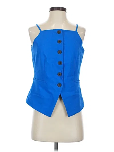 Pre-owned Nicole Miller Sleeveless Blouse In Blue