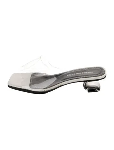 Pre-owned Nicole Saldaña Pvc Slides In White