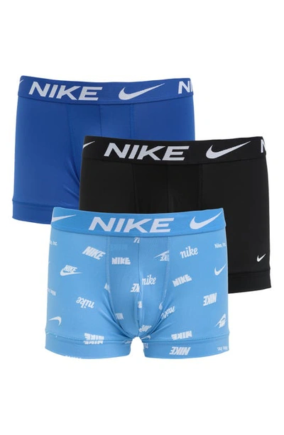 Nike 3-pack Dri-fit Essential Micro Trunks In Multi Logo Print