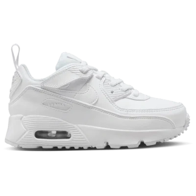 Nike Kids'  Air Max 90 Easyon In White/white/metallic Silver
