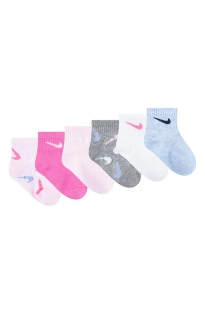 Nike Babies' Assorted 6-pack Ankle Socks In Pink Foam