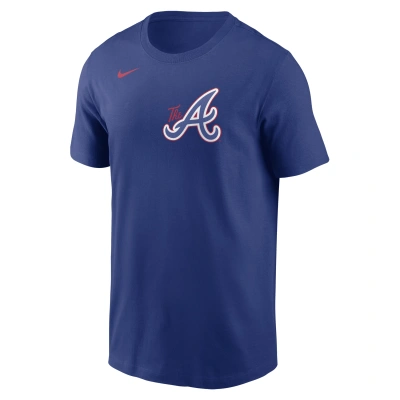 Nike Atlanta Braves City Connect Wordmark  Men's Mlb T-shirt In Blue