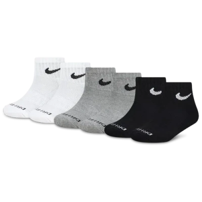 Nike Kids' Boys  Performance Basic Ankle Socks 6 Pack In Grey/black/white