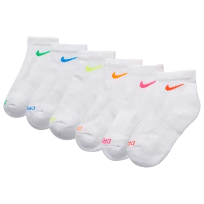 Nike Kids' Boys  Performance Basic Ankle Socks 6 Pack In White/volt
