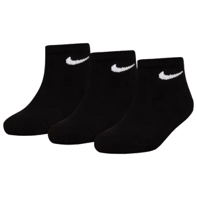 Nike Kids' Boys  Quarter Socks 6 Pack Gsb In Black/white