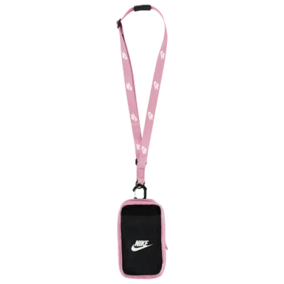 Nike Club Phone Crossbody In White/black/medium Soft Pink