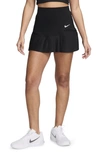 Nike Dri-fit Pleated Miniskirt In Black/ Black/ White
