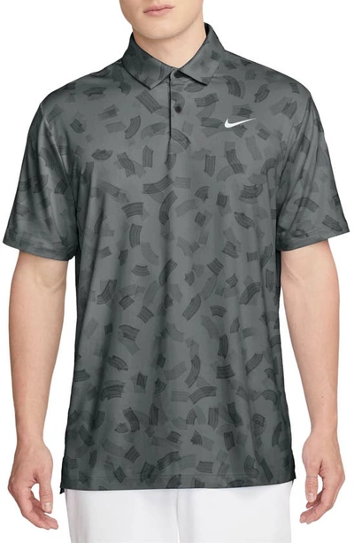 Nike Dri-fit Tour Golf Polo In Dark Smoke Grey/ White