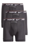 Nike Dri-fit Ultra Comfort Boxer Briefs In Black/ Black/ Black