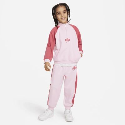 Nike E1d1 Little Kids' 2-piece Half-zip Set In Pink
