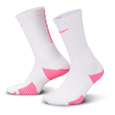Nike Elite 2.0 Cushion Crew 1 Pair In White/hyper Pink/wolf Grey