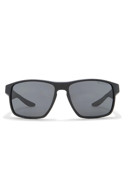 Nike Essential Venture 59mm Square Sunglasses In Matte Black Grey Lens