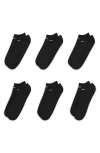 Nike Everyday 6-pack Lightweight Low Cut Socks In Black