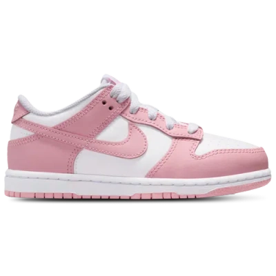 Nike Kids' Girls  Dunk Low In White/medium Soft Pink