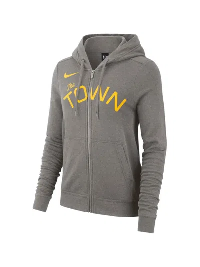 Nike Golden State Warriors Zip-up Hoodie In Gray