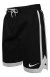 Nike Kids' 7" Volley Swim Trunks In Black