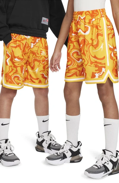 Nike Kids' Dna Athletic Shorts In University Gold/ Orange/ White