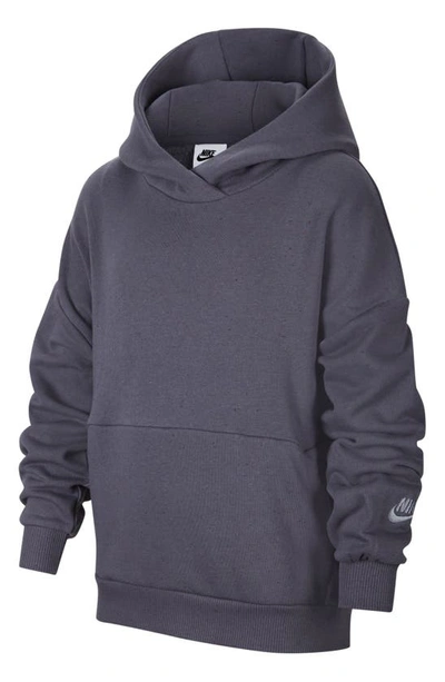 Nike Kids' Icon Fleece Pullover Hoodie In Light Carbon/ Ashen Slate