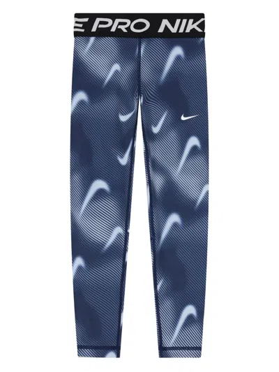 Nike Kids' Logo Leggings In Blue