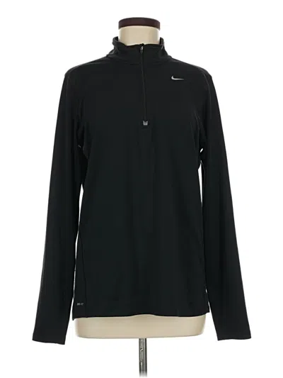 Pre-owned Nike Long Sleeve Polo Shirt In Black