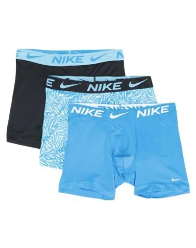 Nike Man Boxer Azure Size Xl Recycled Polyester, Elastane, Polyester In Blue
