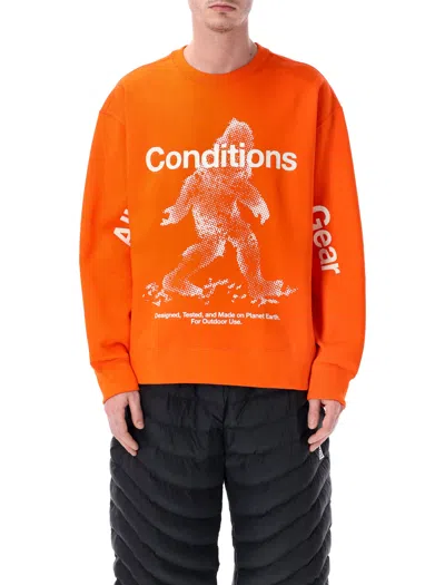 Nike Men's Acg Tuff Fleece Therma-fit Sweatshirt - Size L In Safety Orange