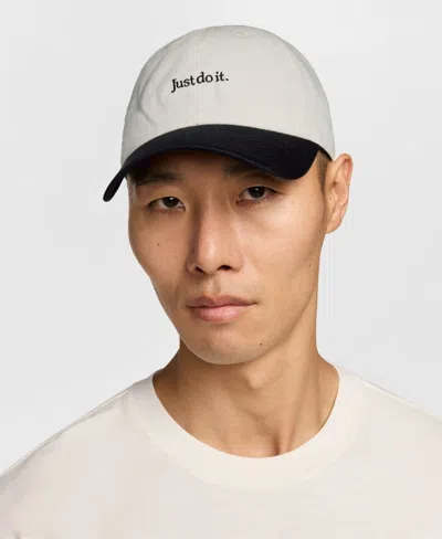 Nike Men's And Women's Cream  Just Do It Lifestyle Club Adjustable Hat In Cream,black