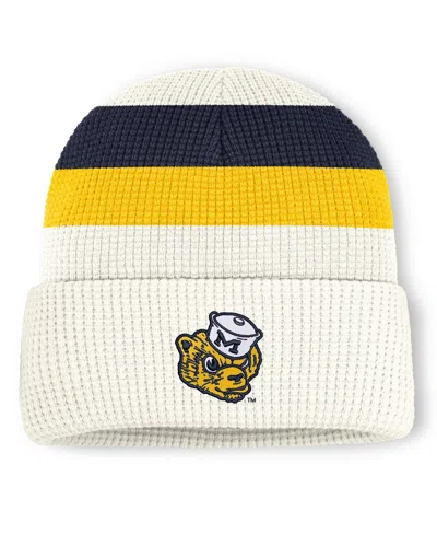 Nike Men's And Women's White Michigan Wolverines Legacy Letter Cuffed Knit Hat