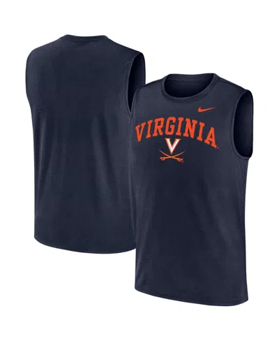 Nike Men's Sleeveless Crewneck Dri-fit Tank In Blue