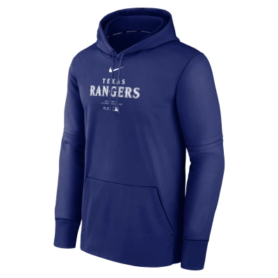 Nike Men's Texas Rangers Authentic Collection Practice  Therma Mlb Pullover Hoodie In Blue