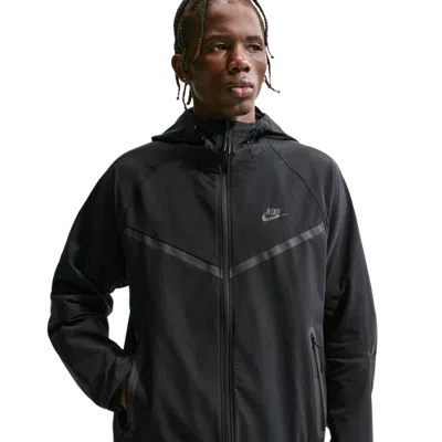 Nike Mens Drifit Tech Woven Windrunner Fz Jacket In Black