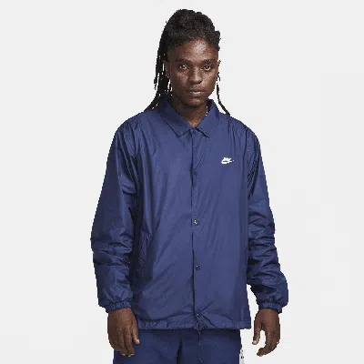 Nike Mens  Club Coaches Jacket In Midnight Navy/white