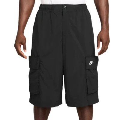 Nike Mens  Club Oversized Cargo Shorts In Black/white