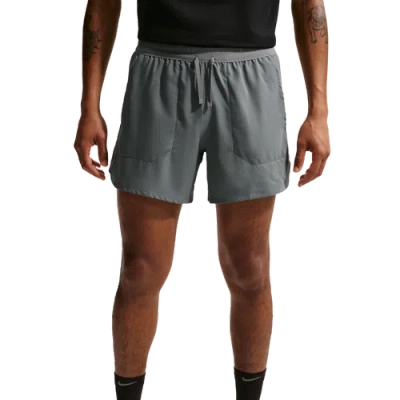 Nike Mens  Dri-fit Stride 5in Brief-lined Shorts In Smoke Grey/reflective Silver