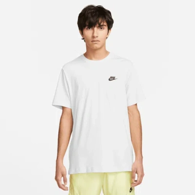 Nike Mens  Nsw Club Short Sleeve T-shirt In White/black
