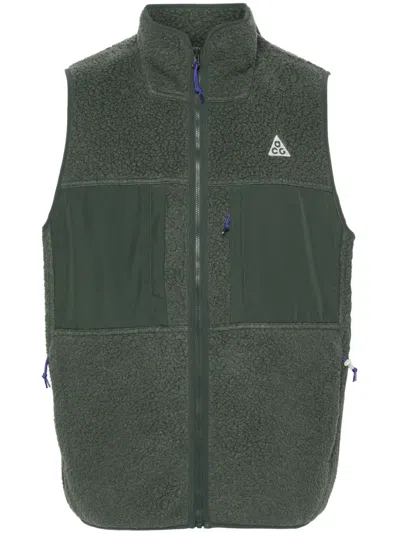 Nike Polar Tec Panelled Gilet In Green