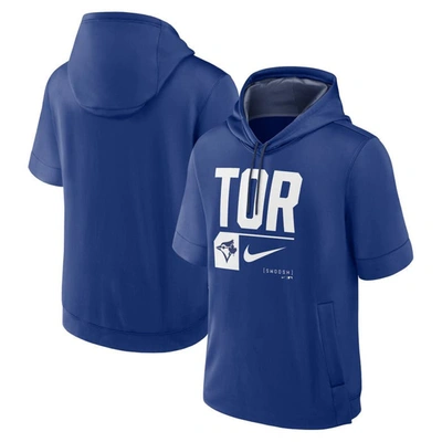 Nike Royal Toronto Blue Jays Tri Code Lockup Short Sleeve Pullover Hoodie
