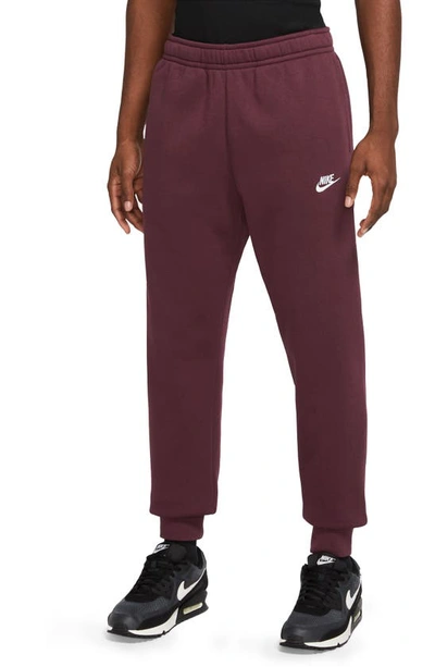 Nike Sportswear Club Pocket Fleece Joggers In Night Maroon/ White