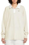 Nike Sportswear Essentials Oversize Long Sleeve Polo In White