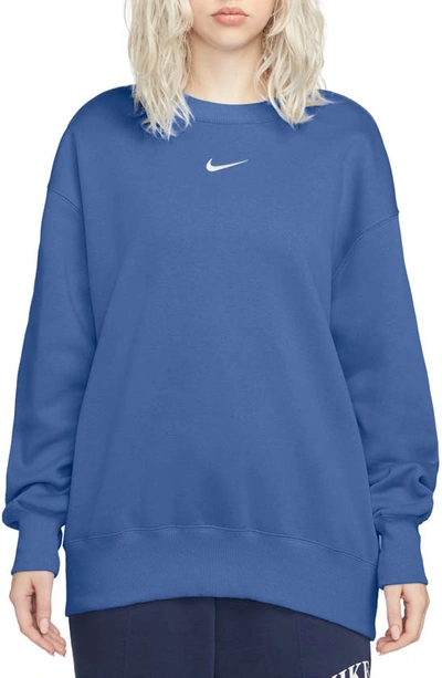Nike Sportswear Phoenix Sweatshirt In Star Blue/ Sail