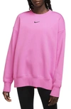 Nike Sportswear Phoenix Sweatshirt In Playful Pink/ Black