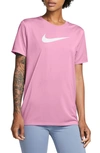 Nike Swoosh Dri-fit T-shirt In Pink Rise