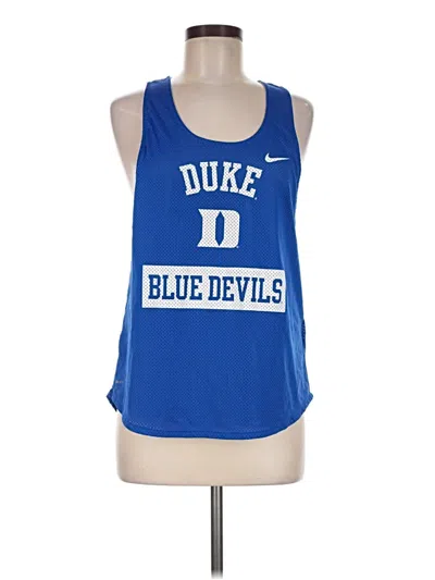 Pre-owned Nike Tank Top Blue Halter Neckline Tops
