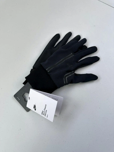 Pre-owned Nike Tech Fleece Gloves Size M Drill Streetwear In Black
