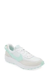 Nike Waffle Debut Sneaker In White/ Mint Foam