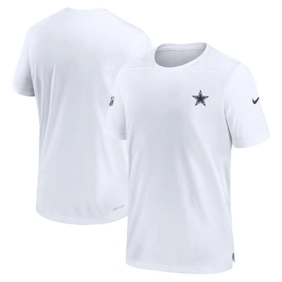 Nike White Dallas Cowboys Sideline Coach Performance T-shirt